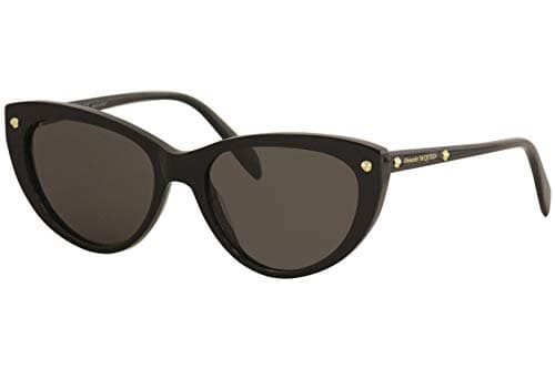 Image of Alexander McQueen Women's Am0189s Sunglasses, Black-Black-Grey, 55