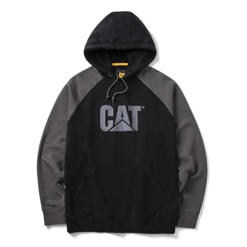 Image of Caterpillar Raglan H Sweatshirt Adults Black Large Mens