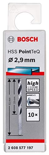 Image of Bosch Professional 10-piece PointTeQ HSS Twist Drill Bit (for Metal, 2.9 x 33 x 61 mm, Drill Driver Accessories)