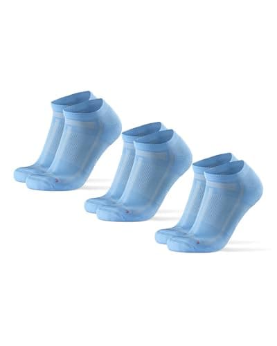 Image of DANISH ENDURANCE Cushioned Ankle Running Socks for Long Distances, Anti-Blister, Men & Women, Unisex, 3 Pack, Light Blue, 6-8