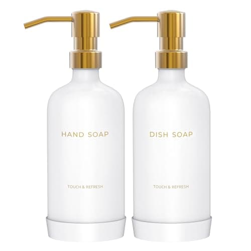 Image of Kitchen Soap Dispenser with Non-Slip Protective Silicone Pad - Hand and Dish Soap Dispenser for Kitchen,Modern Kitchen Decor & Accessories. (Gold)