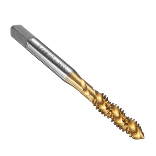Image of sourcing map Spiral Flute Thread Taps 1/4-20 BSW H2 Machine Threading Tap Bit, Titanium Coated Screw Tapping Repair Tool, M2 High-Speed Steel (HSS6542)