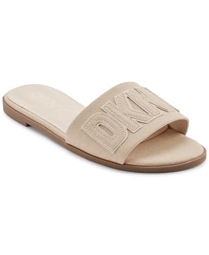 Image of DKNY Women's Willow-Flat Slide Everyday Cushioned Insole Footwear Sandal, Hemp, 7 UK