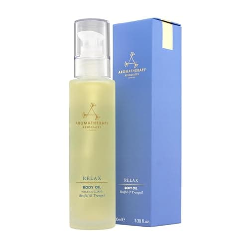 Image of Aromatherapy Associates Relax Body Oil 100 ml - Massage Oil with Vetivert, Camomile & Ylang Ylang, Body Treatment, Home Spa, Luxury Body Treatment, Long Lasting, Natural Ingredients