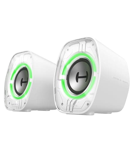 Image of Edifier G1000 II Desktop Computer Speakers for Gaming, 4W RMS, 2.5" Full-Range Driver & Enhanced Bass, Bluetooth 5.4 with USB-C/AUX, 9 Dynamic RGB Lighting Modes, Compact for PC/PS5/Switch - White