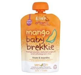 Image of THREE PACKS of EllaS Kitchen - Baby Organic Baby Brekkie - Mango 100g x 6
