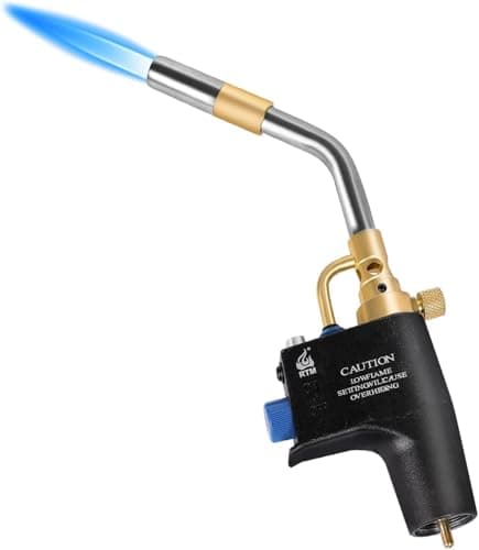 Image of RTMMFG MAPP Propane Torch Gas High-Intensity Trigger Start Heavy Duty Plumbing Soldering Brazing Blow for Welding, Machine Maintenance, Barbecue Gas Cylinders not Included