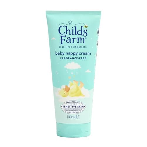Image of Childs Farm Baby Nappy Cream, Fragrance Free | Soothing, Moisturising & Hydrating | Suitable for Newborns with Dry, Sensitive & Eczema-prone Skin, 100ml