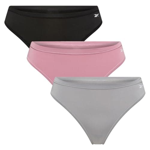 Image of Reebok Womens 3 Pack Thong Agatha Black/Grey/Berry 14