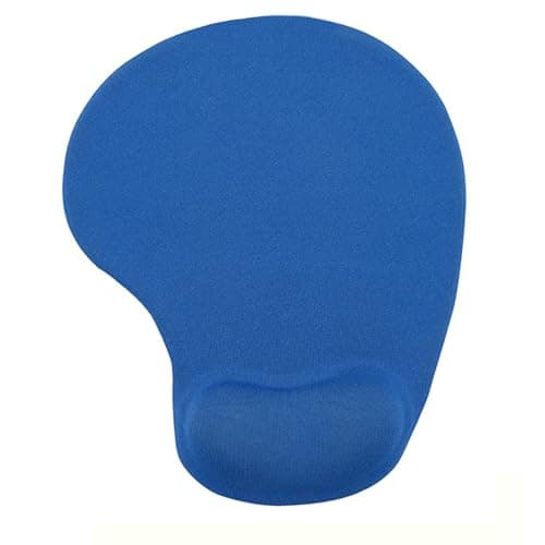 Image of Ergonomic Mouse Pad with Gel Wrist Support | Anti-Slip Comfort Mouse Mat, Washable & Durable Surface for PC, Laptop, Optical and Laser Mice (Blue)