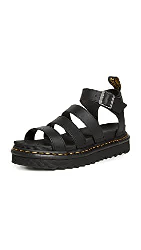 Image of DR MARTENS Womens 3 Strap Sandals, Black, 6 UK