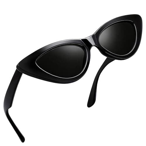 Image of Joopin Polarised Cat Eye Sunglasses for Women, 100% UV Protection Retro Narrow Pointy Cateye Womens Sunglasses (Black)