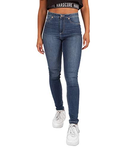Image of Hardcore Ladies Cotton Rich Soft Touch High or Mid Rise Denim Skinny Jeans (Staten - Luxe Blue, 28W)