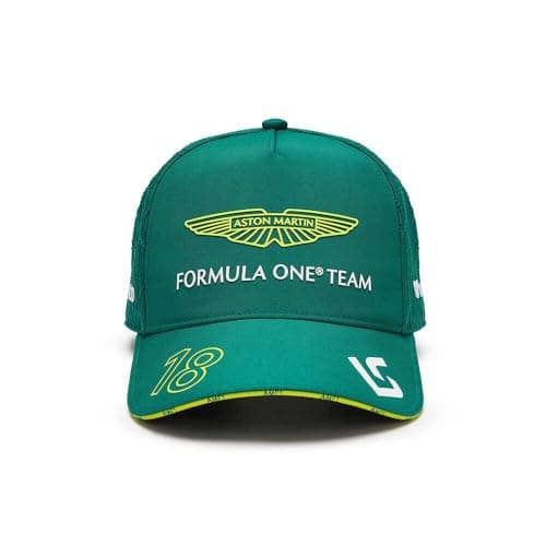 Image of Aston Martin F1 Green Cap 2024, Unisex, One Size - Lance Stroll, Baseball Style, Quilted Panels, Embroidered Logos