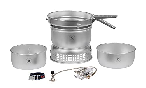 Image of Trangia 25-1 GB Aluminium Cookset with Gas Burner, Complete Camping Cookware and Stove Set for Hiking, Backpacking, Fishing