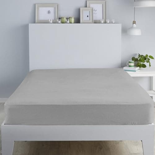 Image of Cotton Comfort Bedding 100% Brushed Cotton Flannelette Fitted Sheet King Size – Soft Warm Deep Fit Bed Sheet, Heavyweight Brushed Cotton Bedding for Cozy Winter Nights