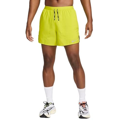 Image of Nike Flex Stride Men's 5" Brief Running Shorts, Bright Cactus/Reflective Silver, Medium