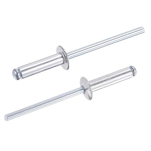 Image of TA-VIGOR 60Pcs 4mm x 16mm Aluminium Blind Rivets, Open End Pop Rivets with Dome Head, Heavy Duty Pull Rivet for Metal Wood Plastic, Indoor Outdoor Fixings