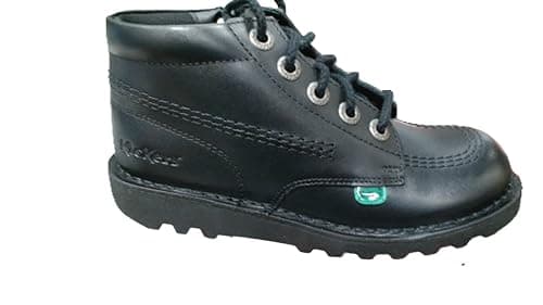 Image of Kickers Kick Hi Zip Junior Black Boots-UK 2 / EU 34