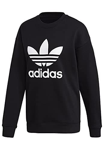 Image of adidas Women TRF CREW SWEAT 34-Sweatshirt - Black/White, Size 40