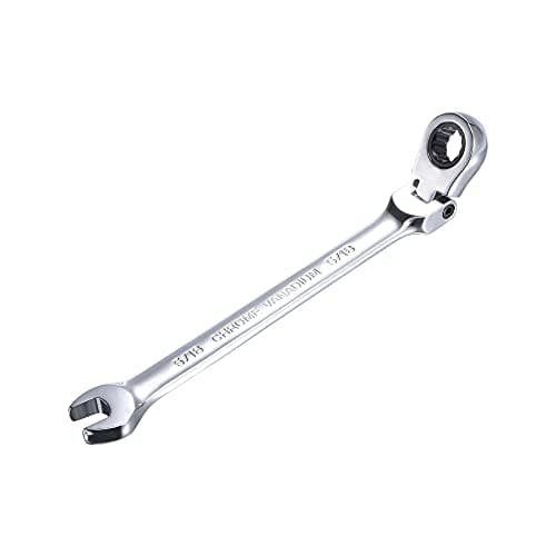Image of uxcell 5/16 Inch Flex-Head Ratcheting Combination Wrench SAE 72 Teeth 12 Point Ratchet Box Ended Spanner Tools, Cr-V