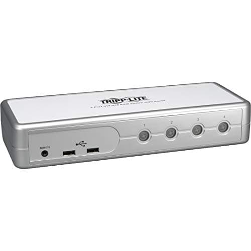Image of Tripp Lite Compact KVM Switch 4-Port DVI / USB w/ Audio & Cables (B004-DUA4-K-R)