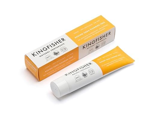 Image of Kingfisher Natural Toothpaste Baking Soda Mint Fluoride-Free | Vegetarians and Vegan | Oral Health Foundation Approved | Gluten-Free and GM-Free | Ethical Consumer Best Buy | 1 x 100ml Tube