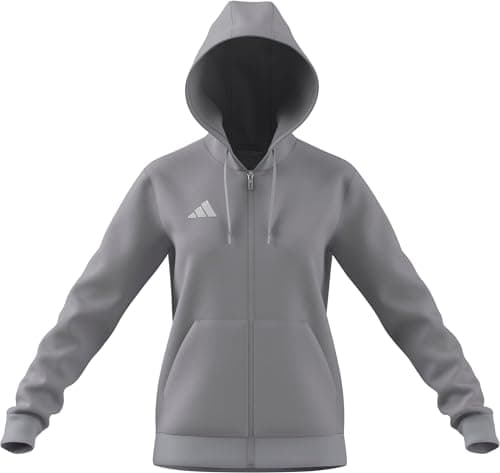 Image of adidas Women's Entrada26 Full Zip Hoodie, team light grey/white, L