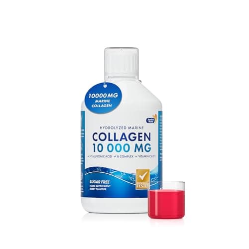 Image of Swedish Nutra Hydrolyzed Marine Collagen Liquid Supplement - 500 ml, 20 Day Supply | Pure Peptide & Vitamins for Healthy Hair, Skin, Nails & Joints I 100% Natural Berry Flavour | for Men & Women