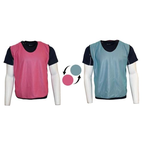 Image of Precision Reversible Mesh Training Bibs, Kids Multi Sport Dual Colour Unisex Design, Football Hockey Rugby, Breathable Polyester, Pink/Sky, 4-9 Years