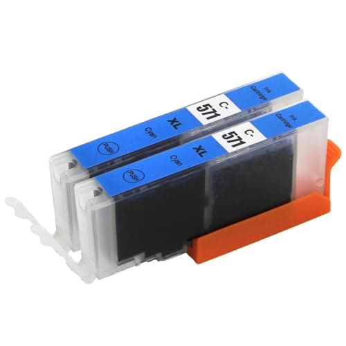 Image of Go Inks 2 Cyan Ink Cartridges to replace Canon CLI-571C Compatible/non-OEM for PIXMA Printers
