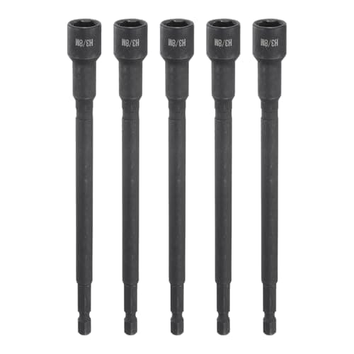 Image of sourcing map 5Pcs Magnetic Nut Driver 3/8" x 1/4" Long Quick Change Hex Shank Magnetic SAE Nut Driver CRV Steel for Impact Drive Nuts Bolts Driver Bit Set for Drill