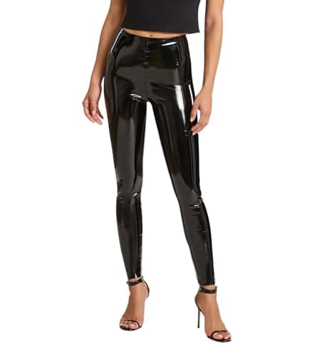 Image of Commando Womens Leather Patent Shapewear Leggings Black 10 (S)