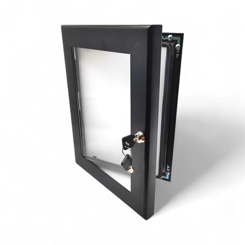 Image of Black Lockable Outdoor Snap Frame Poster Case A1 A2 A3 A4 Weatherproof Aluminium Notice Board with Key Lock