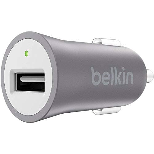 Image of Belkin F8M730btGRY Premium MIXIT Fast 2.4 A USB Car Charger for Apple iPhone XS Max/XS/ XR/ X/8 Plus/8 /7 Plus/7 and Apple iPad Air, iPad 2, iPad Mini with Connected Equipment Warranty, Grey