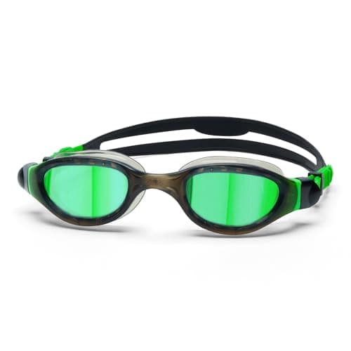 Image of Zoggs Phantom 2.0 Junior Titanium Black Green Mirrored Green