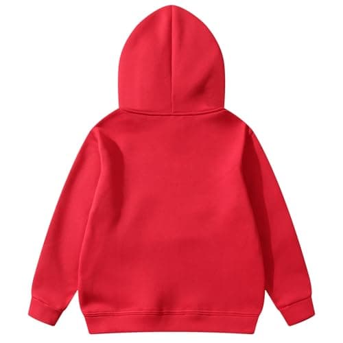 Image of Kids Hoodies Girls Solid Color Hoody Casual Pullover Tops Crew Neck Long Sleeve Comfy Sweatshirts with Pockets Unisex Classic Hooded Jumper