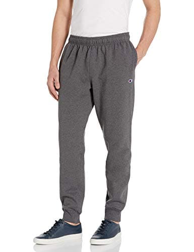 Image of Champion Men's Powerblend Retro Fleece Jogger Pants, Granite Heather, L UK
