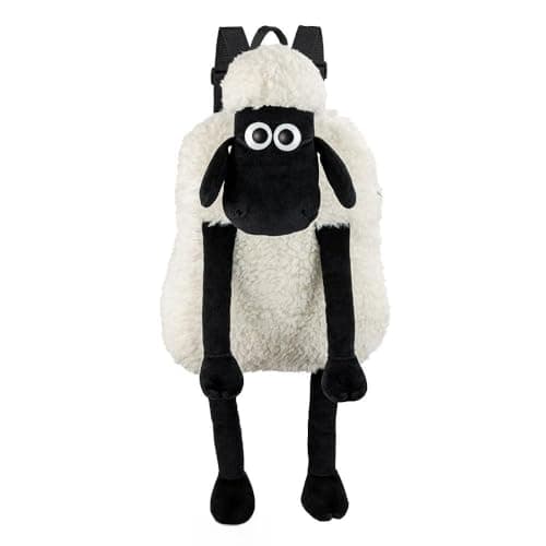 Image of AURORA 61665, Shaun the Sheep 90s Backpack, Soft Toy, White & Black