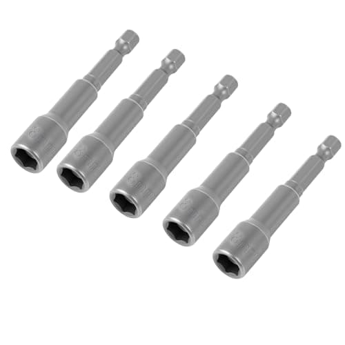 Image of 5 PCS Quick-Change Hex Shank 8mm Magnetic Nut Setter Driver Drill Bit Set, 65mm Length, Impact Socket Set, Impact Driver Bits, Durable Chrome Vanadium Steel for Easy Fastening and Unfastening Tasks