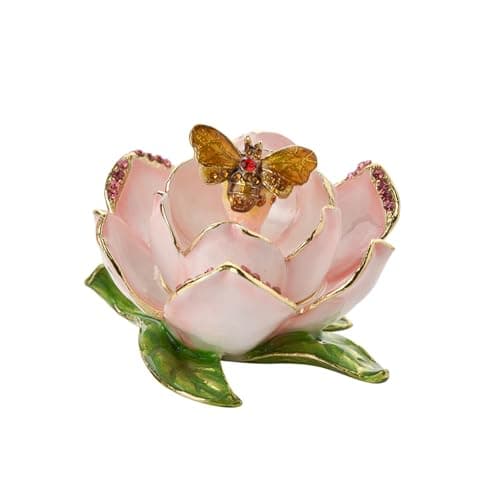 Image of Widdop Stratton Trinket Box by Treasured Trinkets - Roselily Design - Jewellery Storage Organiser Ornament - Gift for Mum Her Mother's Day Birthday Loved One Present