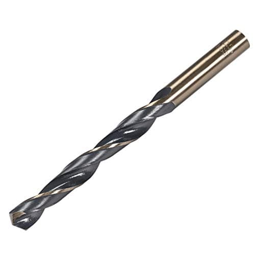Image of sourcing map Straight Shank Twist Drill Bits 10.5mm Gold Titanium & Black Nitride Coated High Speed Steel (HSS) 4341 with 10.5mm Shank for Stainless Steel Alloy Metal Plastic Wood