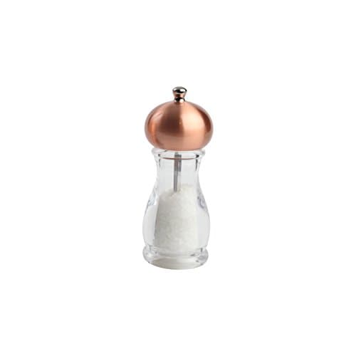 Image of T&G Woodware Clear Acrylic Globe Salt Mill with Copper Finish Top, Transparent, Small