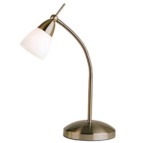 Image of 33W G9 | Touch DIMMER Table Lamp Light | Modern Round Antique Brass & Frosted Glass Diffused Shade Adjustable Neck | Bedroom Bedside Sideboard Office Desk Reading Task Lighting | Dimmable LED