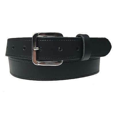 Image of BULLET 69 New Quality Mens Womens 1.25" Wide Real Leather 30mm Made In England Belt[Black,X Large 40"-44",1.25" Silver]