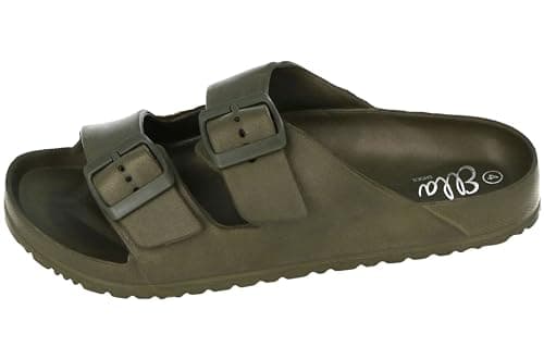 Image of ella Ladies Double Buckle Slides Khaki UK 6