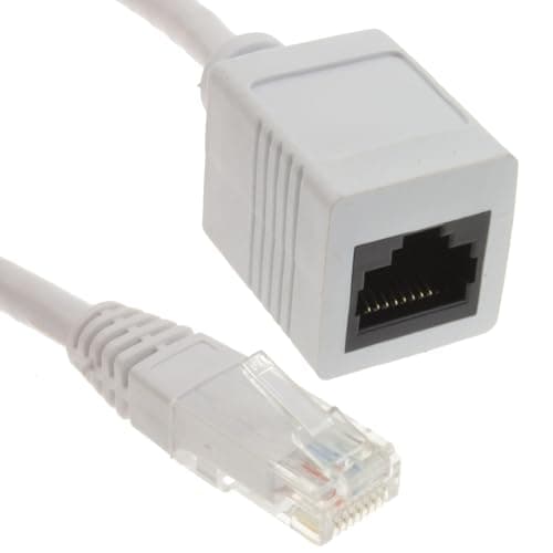 Image of kenable Network Cable CAT5e-CCA UTP Ethernet RJ45 Extension Male to Female Lead White 2m