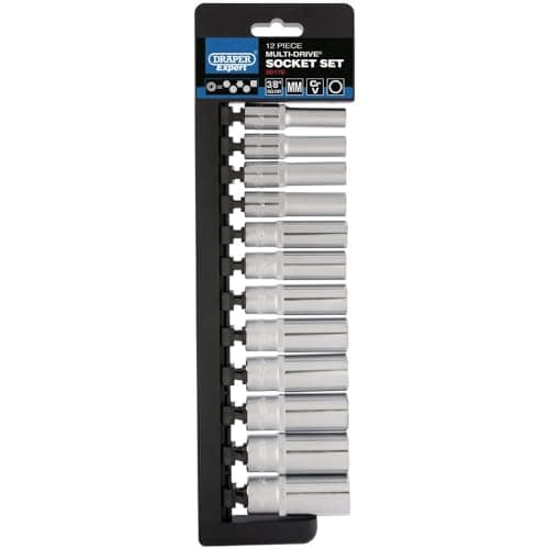 Image of Draper Expert 12 Piece 3/8" Drive Bi Hex Multi Drive Socket Set Metric