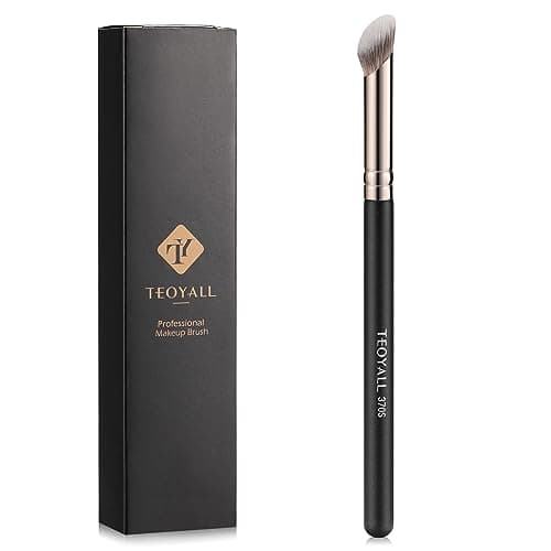Image of TEOYALL Mini Nose Contour Brush, Synthetic Under Eye Concealer Brush for Blending Setting Buffing with Liquid, Cream and Powder Cosmetic