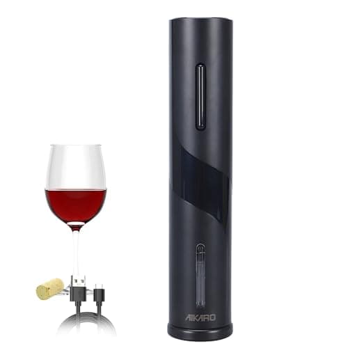 Image of AIKARO - Electric Wine Bottle Opener Automatic Electronic Corkscrew, Rechargeable
